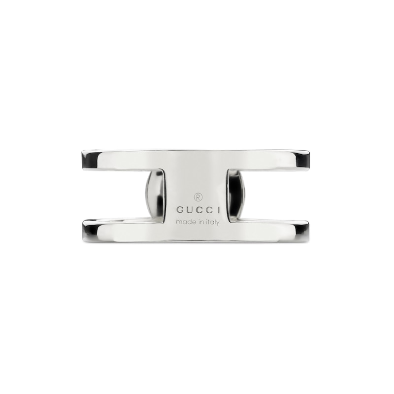 Gucci Interlocking Sterling Silver Large Ring (Size L)