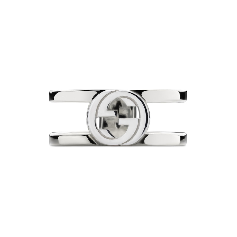 Main Image 2 of Gucci Interlocking Sterling Silver Large Ring (Size Q)