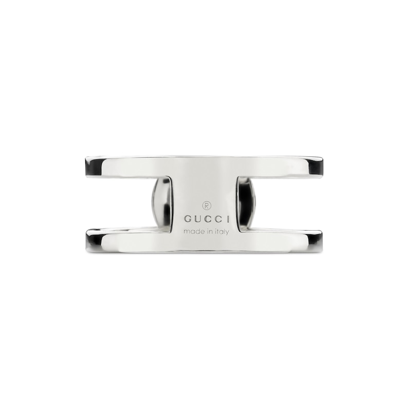 Main Image 3 of Gucci Interlocking Sterling Silver Large Ring (Size Q)