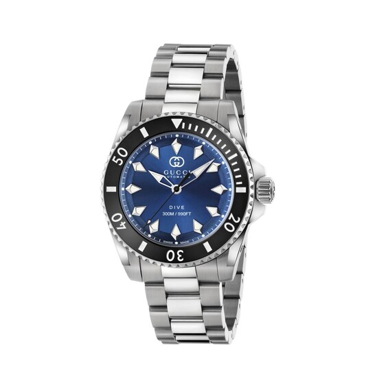 Men's Gucci Dive Blue Dial & Stainless Steel Bracelet Watch
