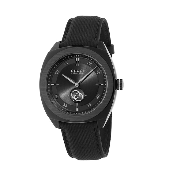 Gucci Interlocking 41mm Black Textile Rubber Strap Watch | Ernest 