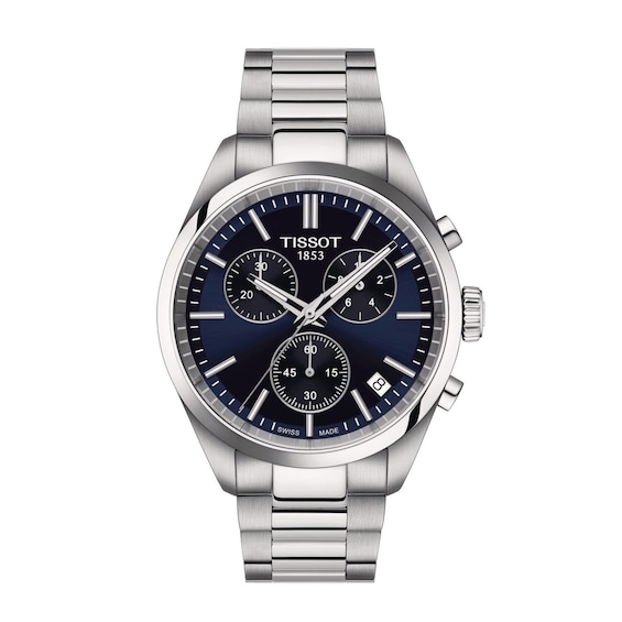 Tissot PR 100 Mens Chronograph Blue Dial and Stainless Steel