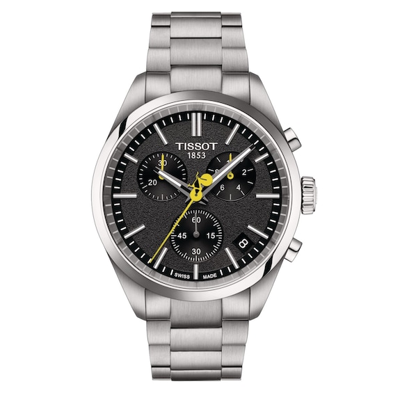 Men's Tissot Pr100 Tour De France Stainless Steel & Interchangeable Bi-Material Strap Watch