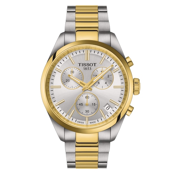Men's Tissot Pr 100 Chronograph Pvd Two Tone Stainless Steel Watch