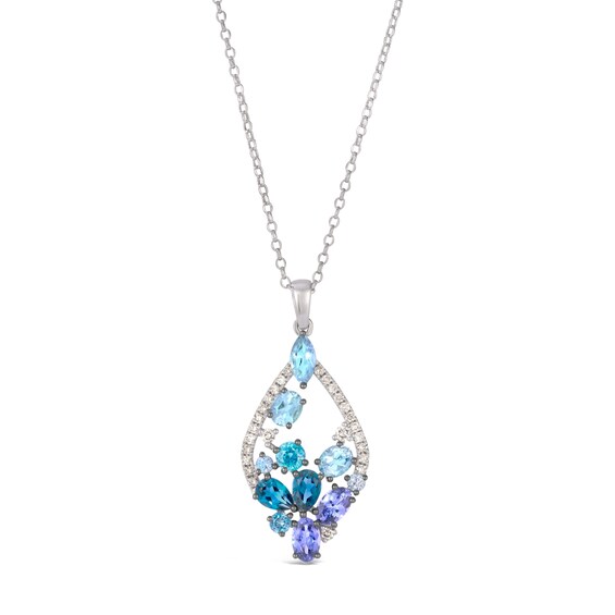 Le Vian 14ct White Gold 0.30ct Diamond and Multistone Pendan