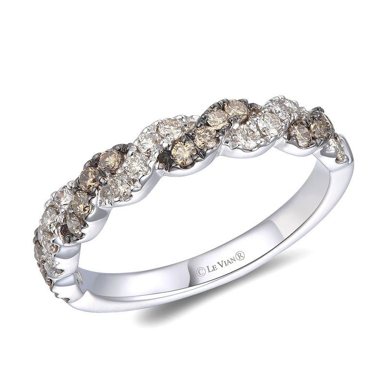 Main Image 1 of Le Vian 14ct White Gold 0.50ct Chocolate & Nude Diamond Twisted Eternity Ring