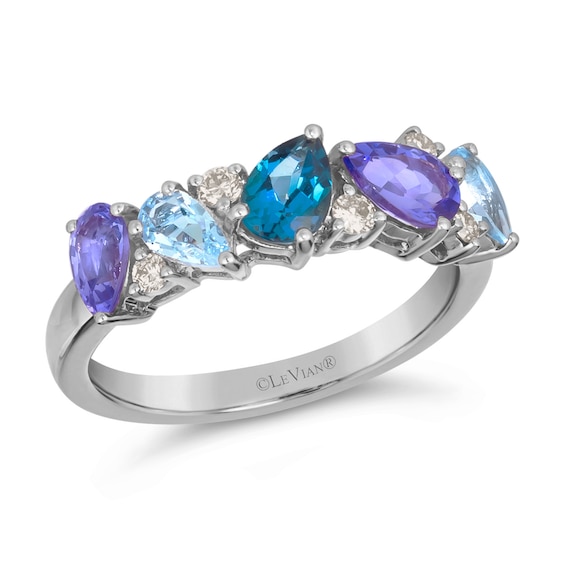 Le Vian 14ct White Gold 0.12ct Diamond and Multistone Pear C