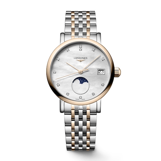 Longines Elegant Ladies’ Diamond 18ct Rose Gold & Stainless Steel Watch