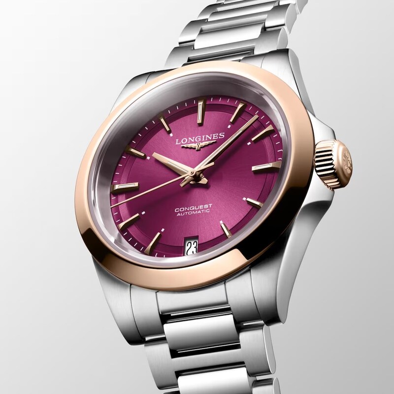 Main Image 4 of Longines Conquest 18ct Rose Gold & Stainless Steel Bracelet Watch