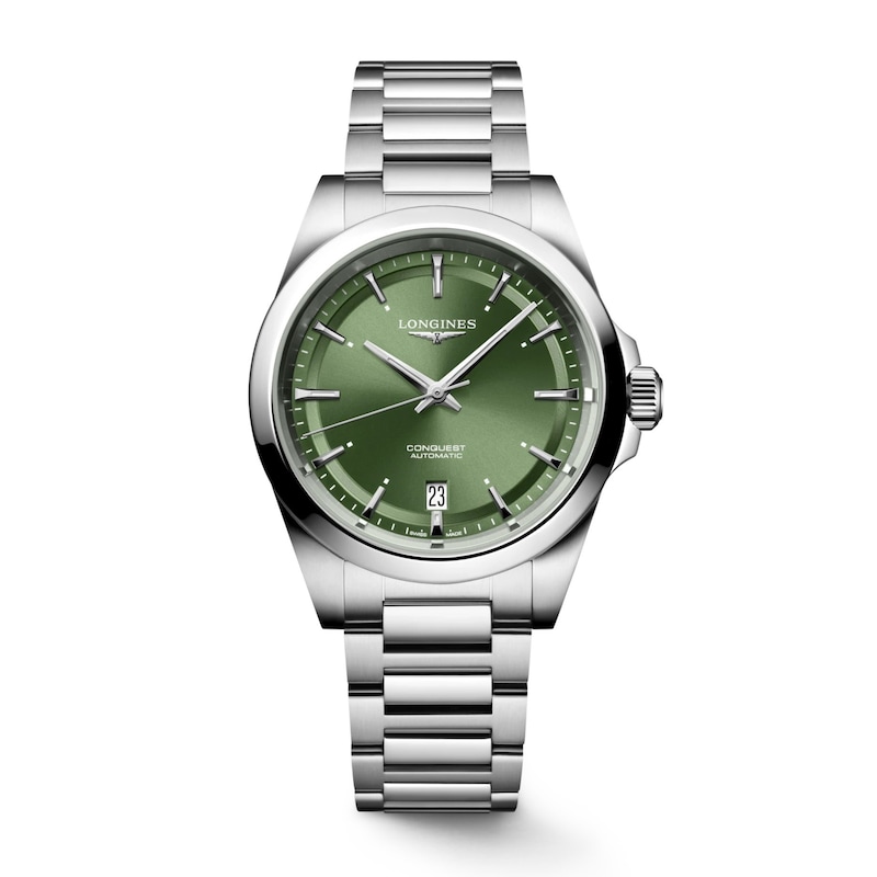 Longines Conquest Men's Green Dial & Stainless Steel Bracelet Watch