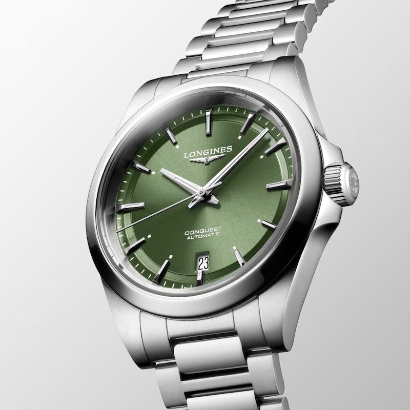 Longines Conquest Men's Green Dial & Stainless Steel Bracelet Watch