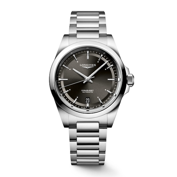 Longines Conquest Men's Black Dial & Stainless Steel Bracelet Watch