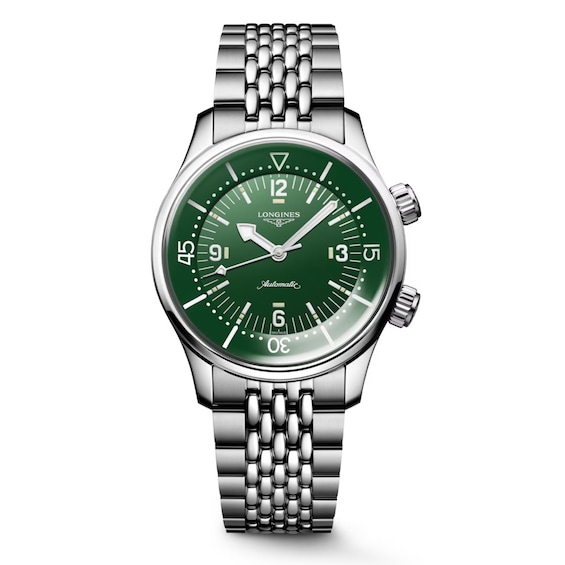 Longines Legend Diver Men's Green Dial & Stainless Steel Watch
