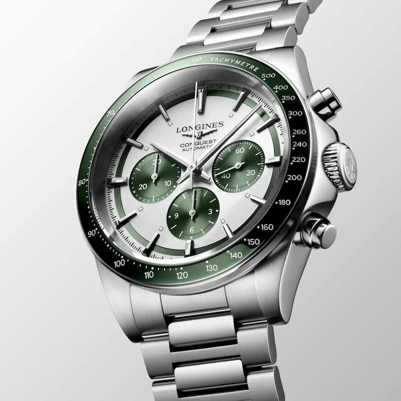 Longines Conquest Chronograph Stainless Steel Bracelet Watch