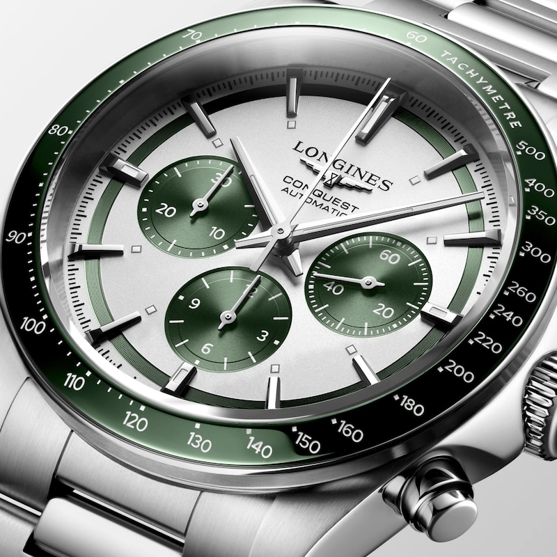 Longines Conquest Chronograph Stainless Steel Bracelet Watch