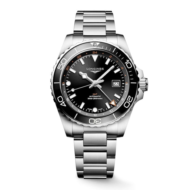 Longines HydroConquest Men's Black Dial & Stainless Steel Bracelet Watch