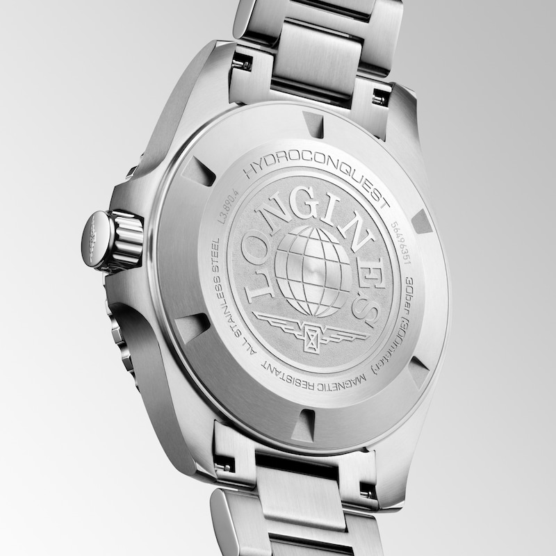 Longines HydroConquest Men's Black Dial & Stainless Steel Bracelet Watch