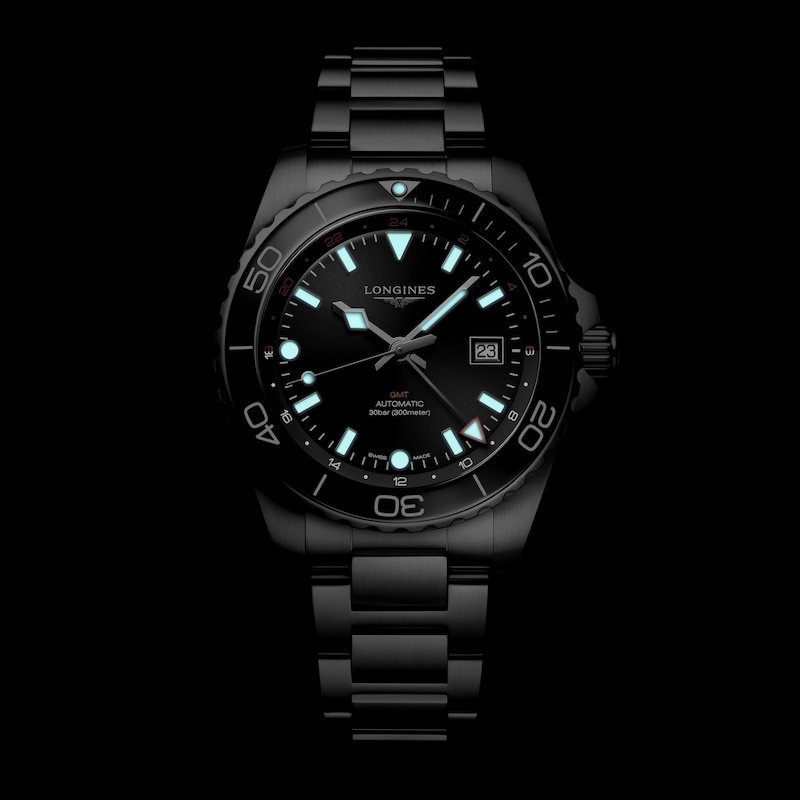 Longines HydroConquest Men's Black Dial & Stainless Steel Bracelet Watch