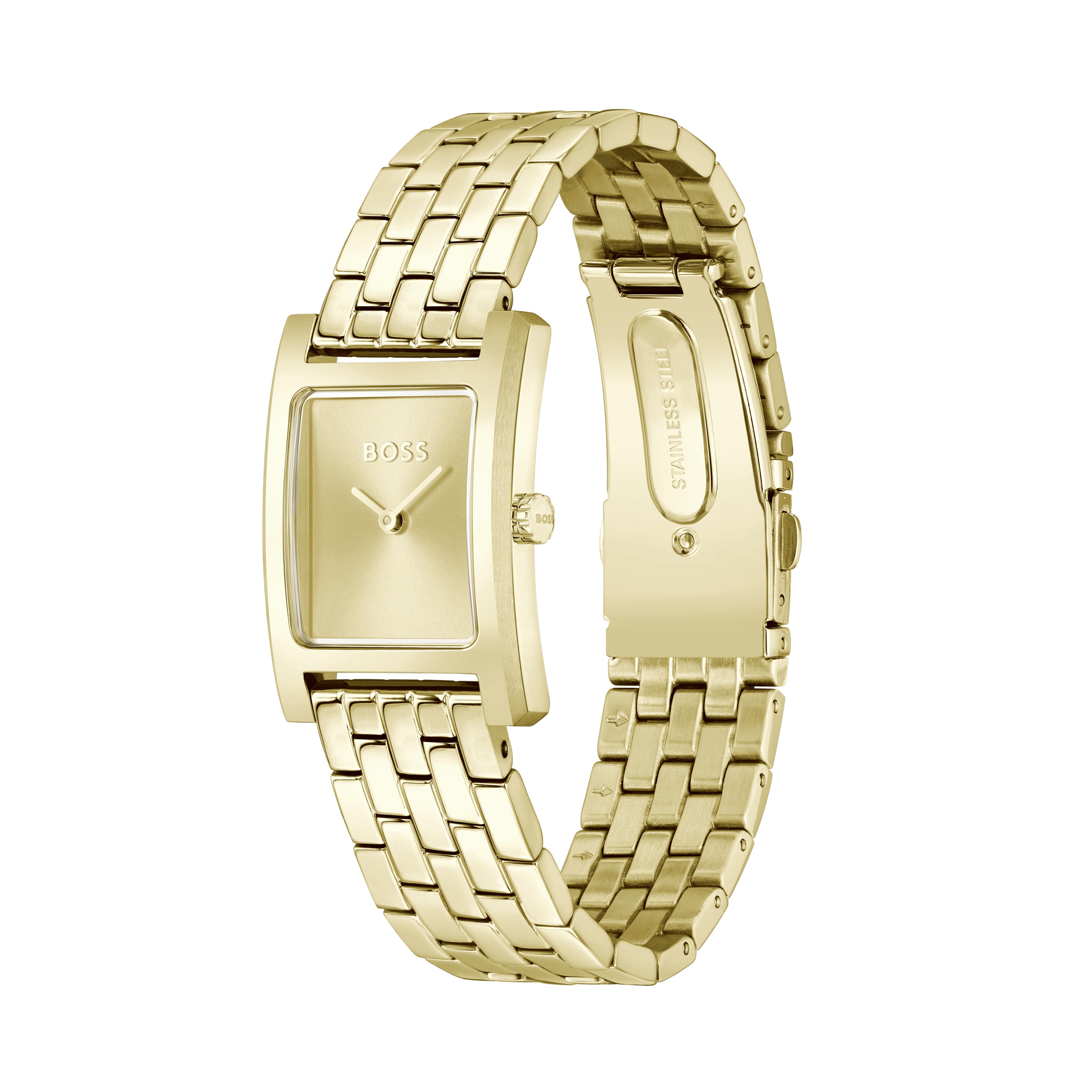 Thumbnail Image 2 of BOSS Leah Ladies' Gold IP Tank Bracelet Watch