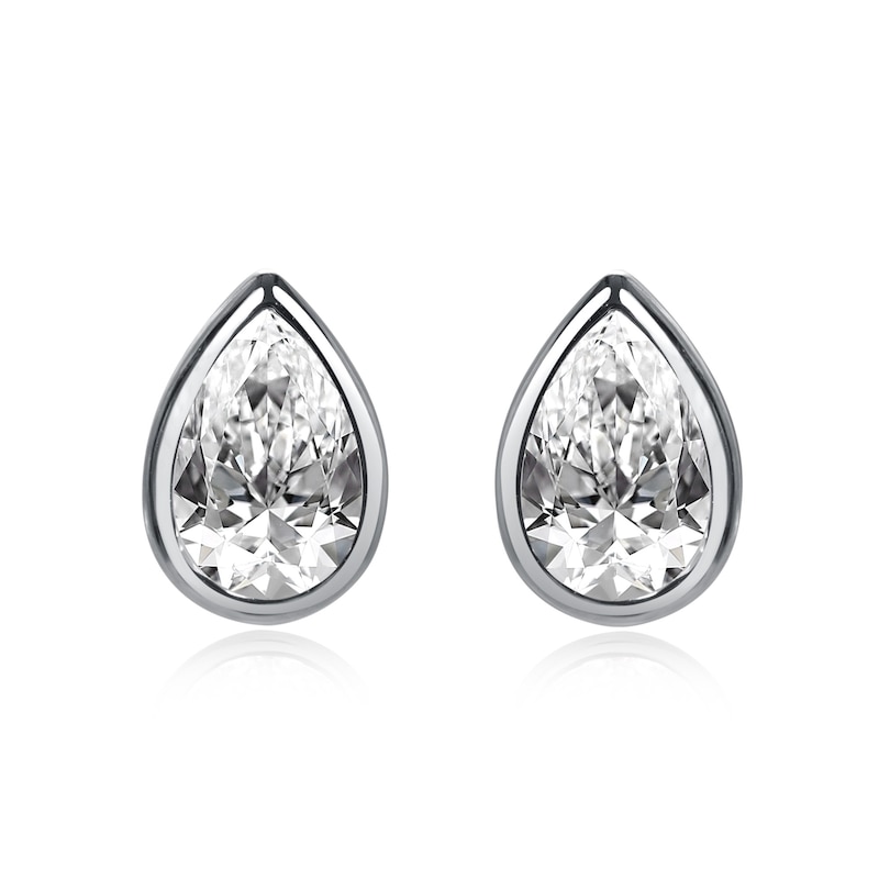 Main Image 1 of CARAT* LONDON Danu Ladies' Sterling Silver Pear Shaped Stud Earrings