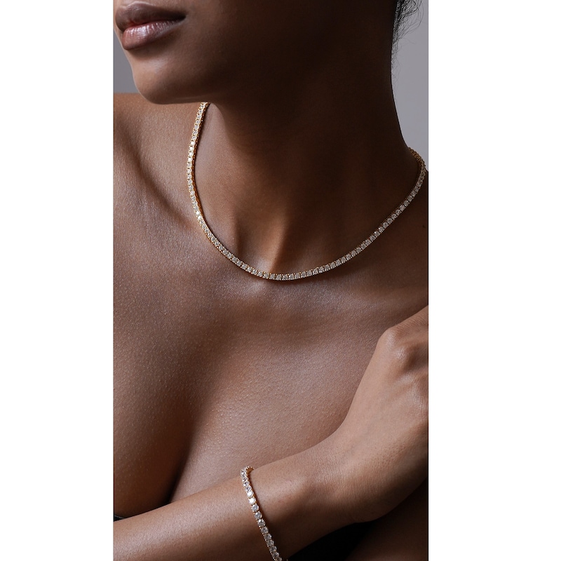 Main Image 3 of CARAT* LONDON Prudence Yellow Gold VermeiL & Cubic Zirconia Tennis Necklace