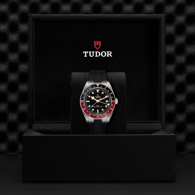 Tudor Black Bay 58 GMT Men's Black Rubber Strap Watch