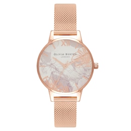 Olivia Burton Abstract Florals Rose Gold Metal Plated Watch