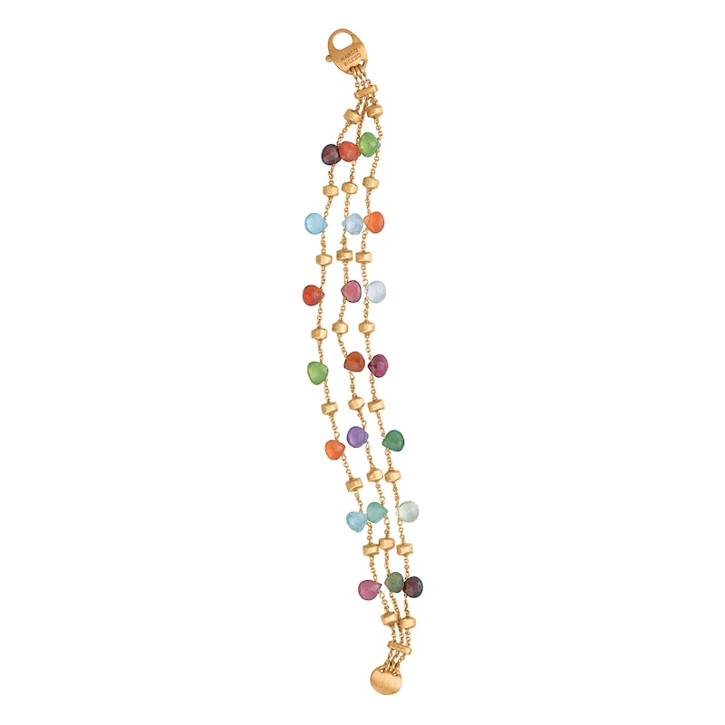 Marco Bicego 18ct Yellow Gold 7 Inch & Mix Stone 3 Strand Bracelet