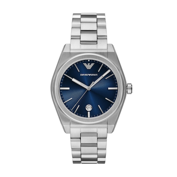 Men's Emporio Armani Blue Dial & Stainless Steel Bracelet Watch