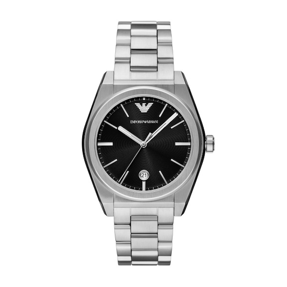Men's Emporio Armani Black Dial & Stainless Steel Bracelet Watch