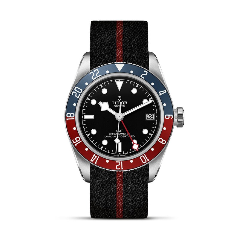Tudor Black Bay Gmt Men's Stainless Steel Fabric Strap Watch