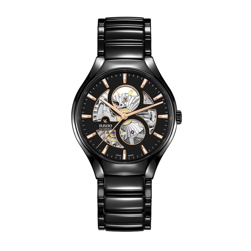 Main Image 1 of Rado True Square Automatic Open Heart Black Bracelet Watch