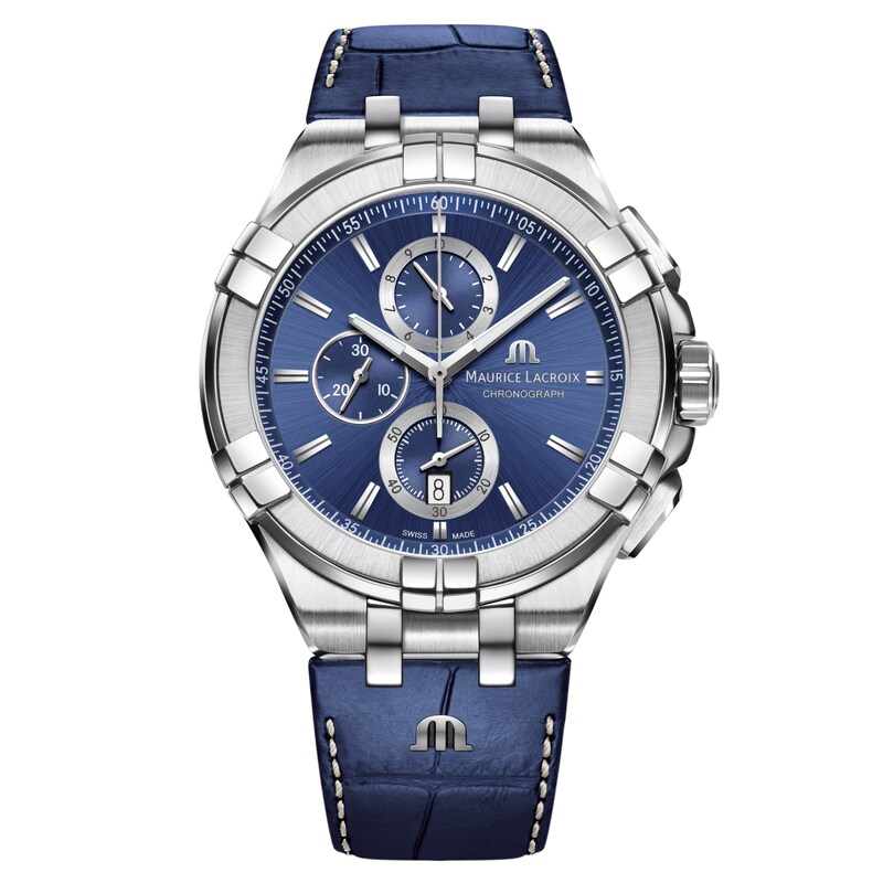 Maurice Lacroix Aikon Men's Blue Leather Strap Watch