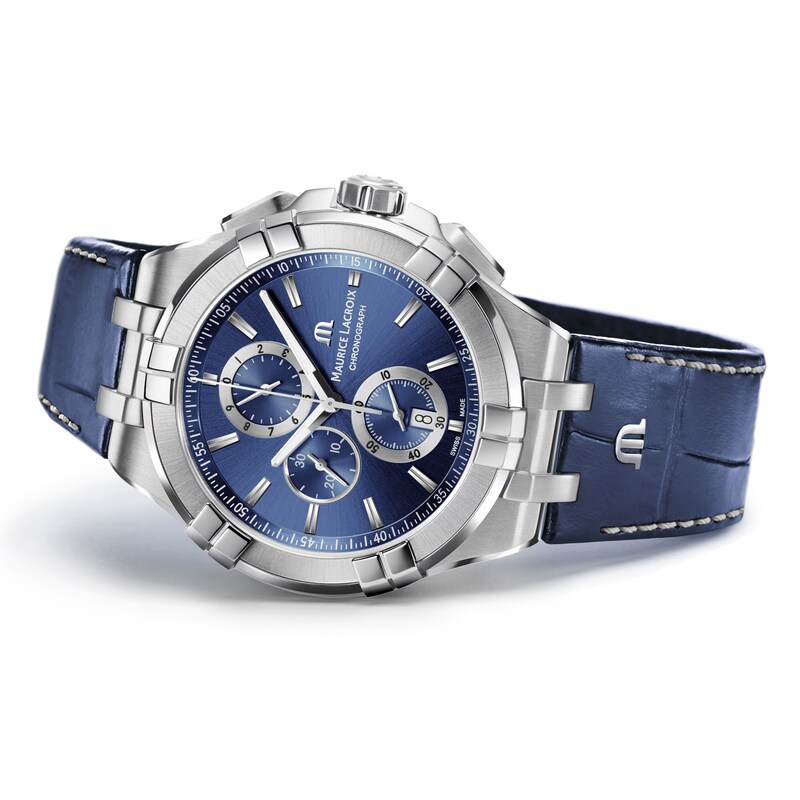 Maurice Lacroix Aikon Men's Blue Leather Strap Watch