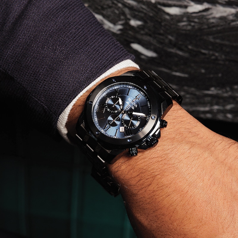 Main Image 4 of Bulova Marine Star Men's Black IP Stainless Steel Watch