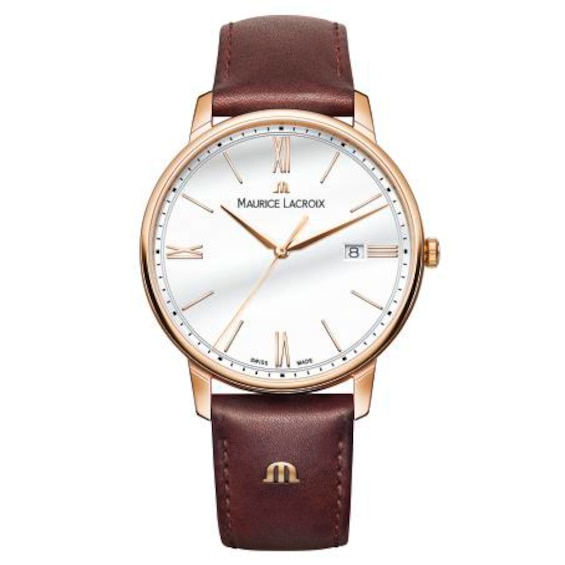 Maurice Lacroix Men’s Eliros Brown Leather Strap Watch