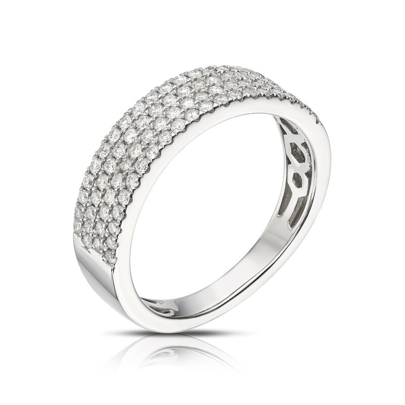Main Image 2 of Platinum 0.50ct Diamond Four Row Half Eternity Ring