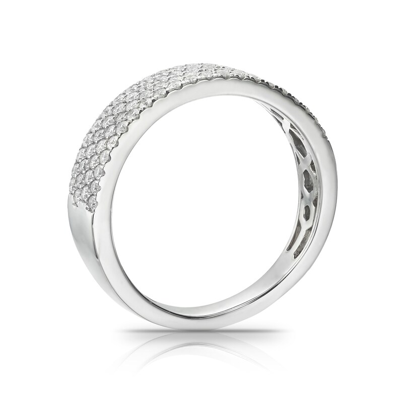 Main Image 3 of Platinum 0.50ct Diamond Four Row Half Eternity Ring