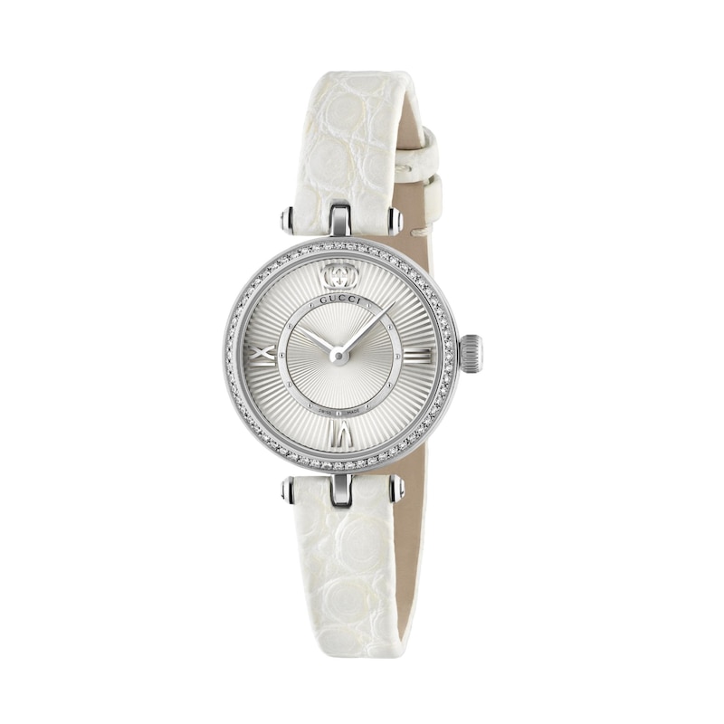 Main Image 1 of Gucci Model 2000 White Leather Strap Watch