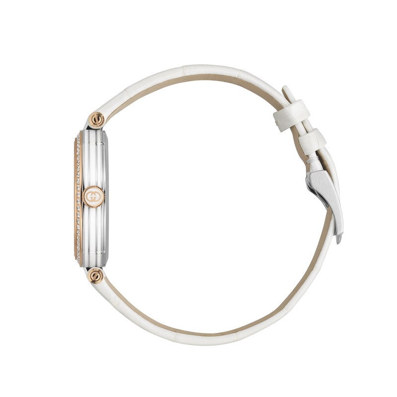 Main Image 3 of Gucci Model 2000 White Leather Strap Watch