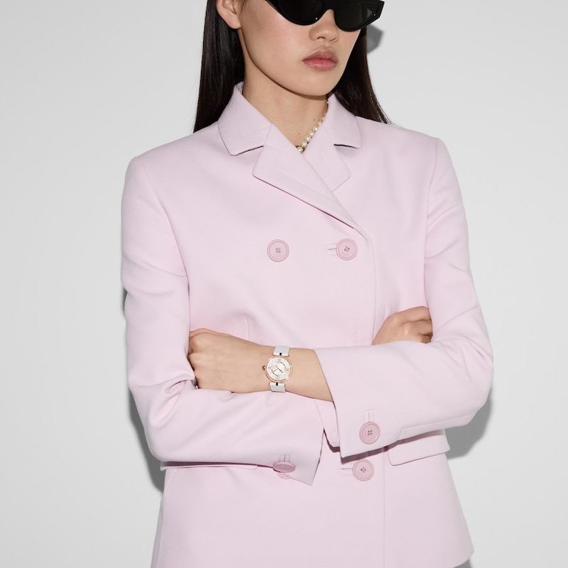 Main Image 4 of Gucci Model 2000 White Leather Strap Watch