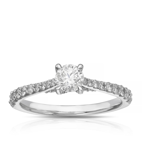 Engagement Ring Platinum Solitaire Round Cut 0.75ct Diamond Ring