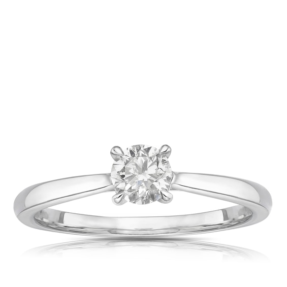 Engagement Ring Platinum Solitaire Round Cut 0.40ct Diamond 