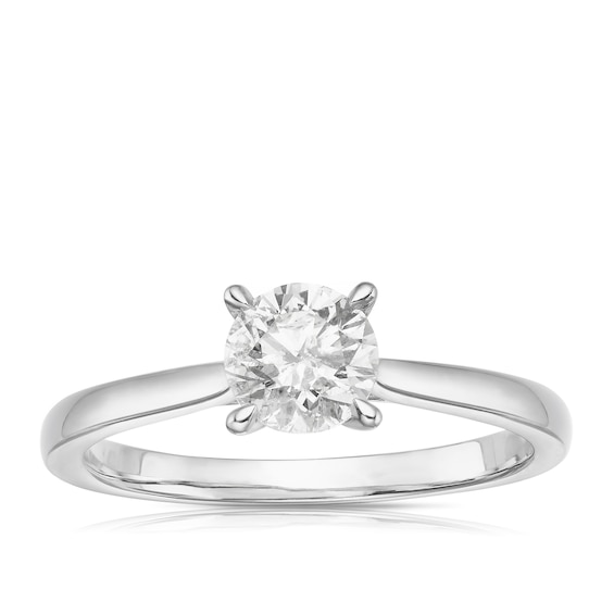Platinum 0.70ct Diamond Solitaire Round Cut Ring