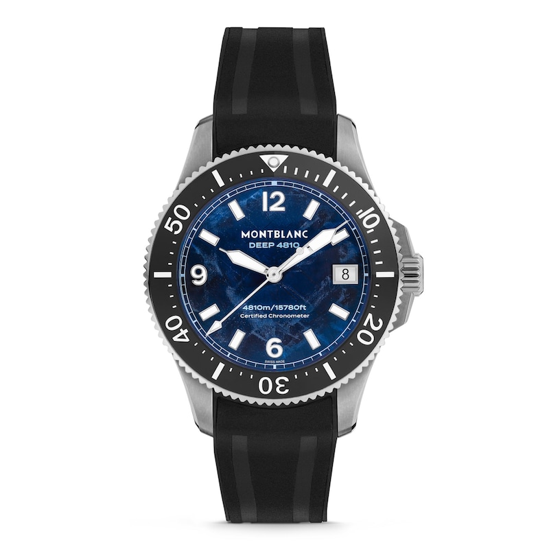 Main Image 1 of Montblanc Iced Sea 0 Oxygen Deep 4810 Titanium & Black Rubber Strap Watch