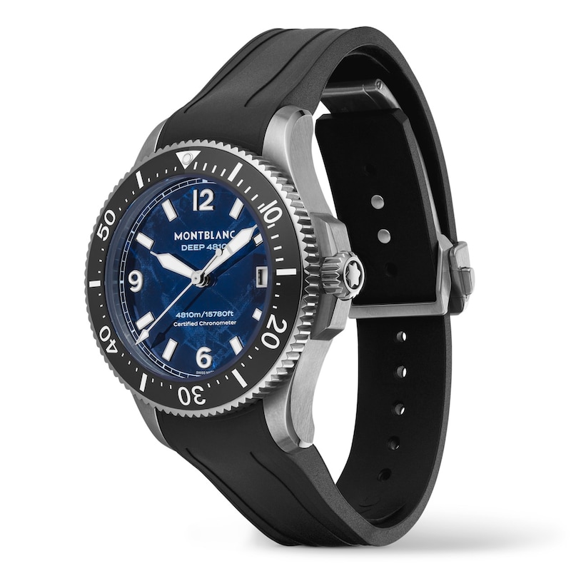Main Image 3 of Montblanc Iced Sea 0 Oxygen Deep 4810 Titanium & Black Rubber Strap Watch