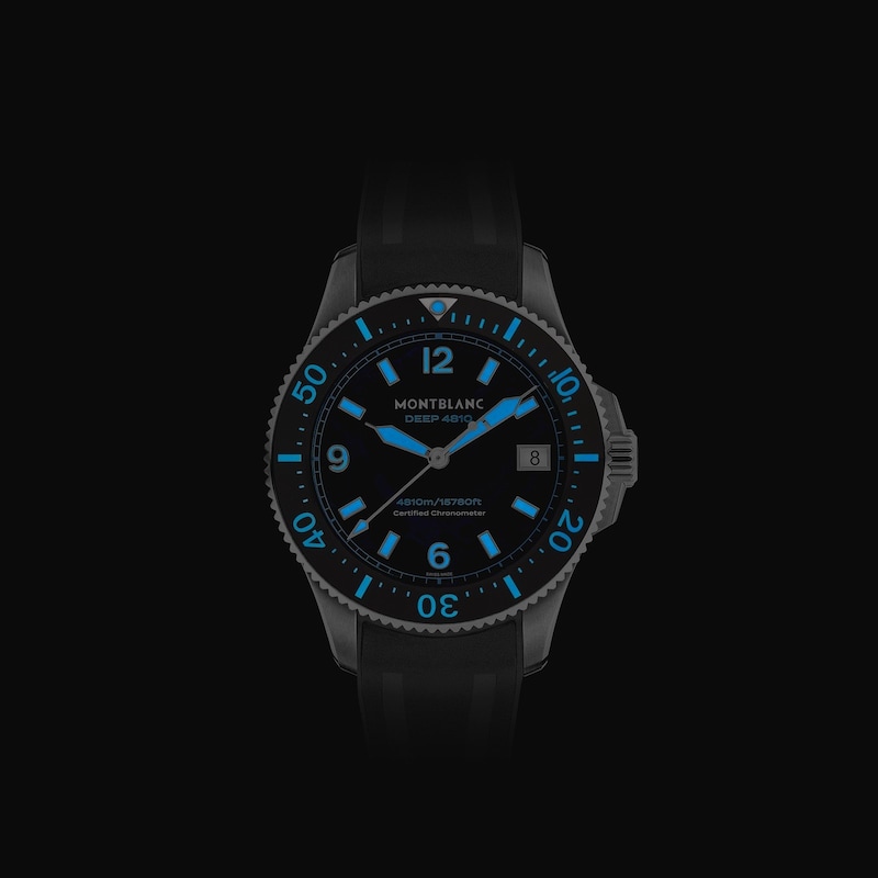 Main Image 4 of Montblanc Iced Sea 0 Oxygen Deep 4810 Titanium & Black Rubber Strap Watch