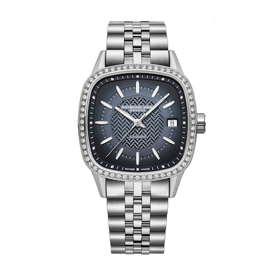 Raymond Weil Women's Blue Freelancer Automatic 34mm X 34mm Watch Lab Grown Diamonds - Image 3