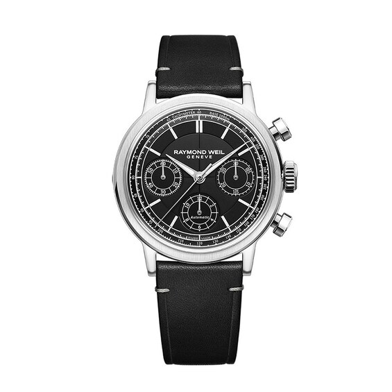 Raymond Weil Millesime Mens Chronograph Black Leather Strap 