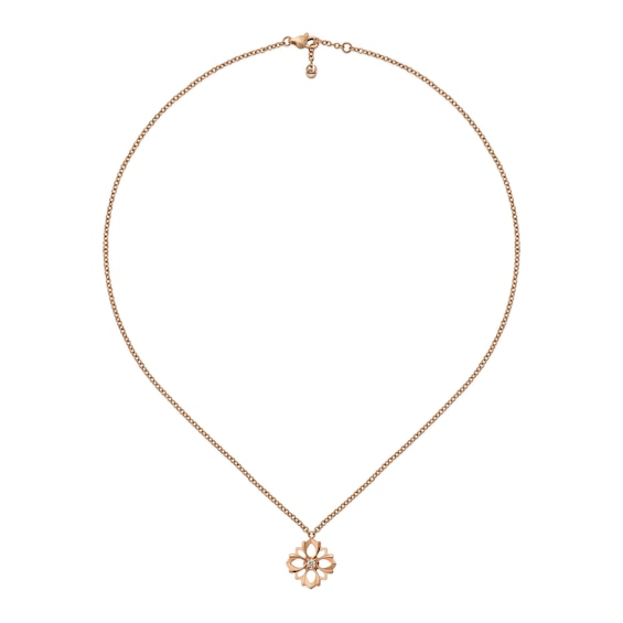 Gucci Flora 18ct Rose Gold Diamond Flower Shaped Chain Neckl